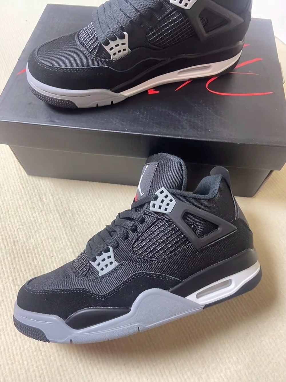 Jordan 4 Retro SE ‘Black Canvas’ -Men's Casual Sneakers Shoes - Picture 4 of 4